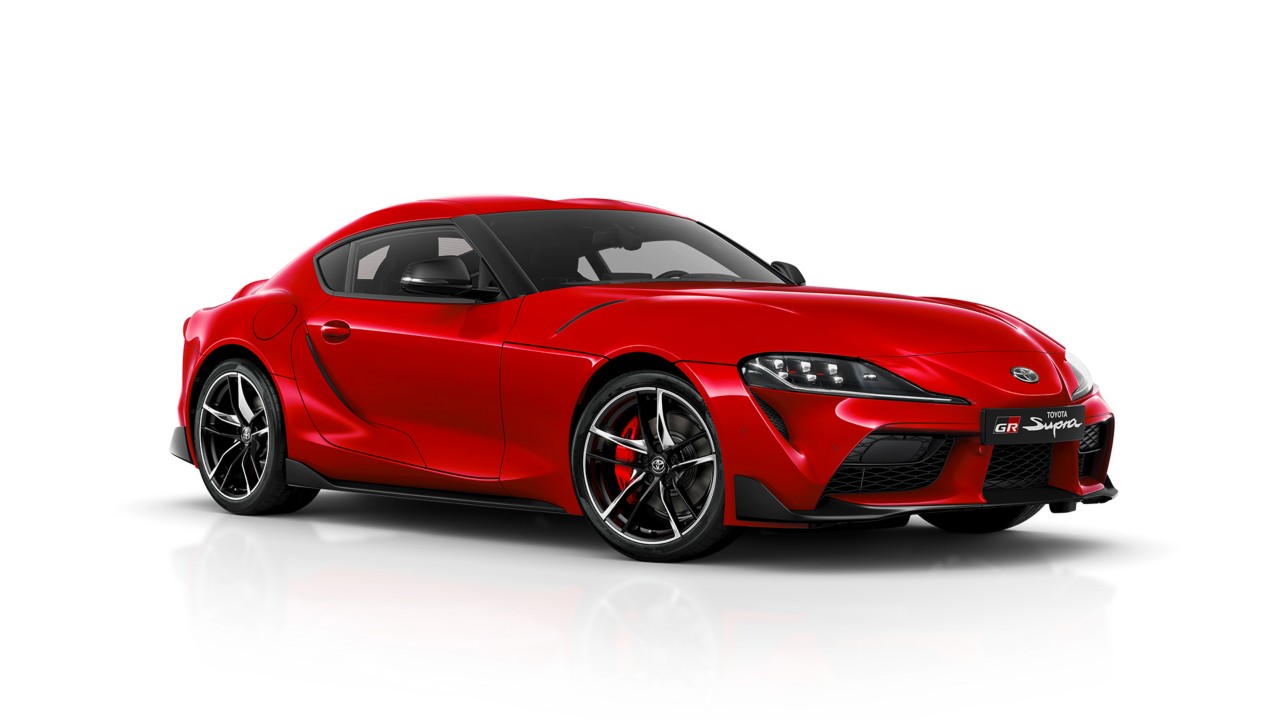 Toyota Supra with a white background