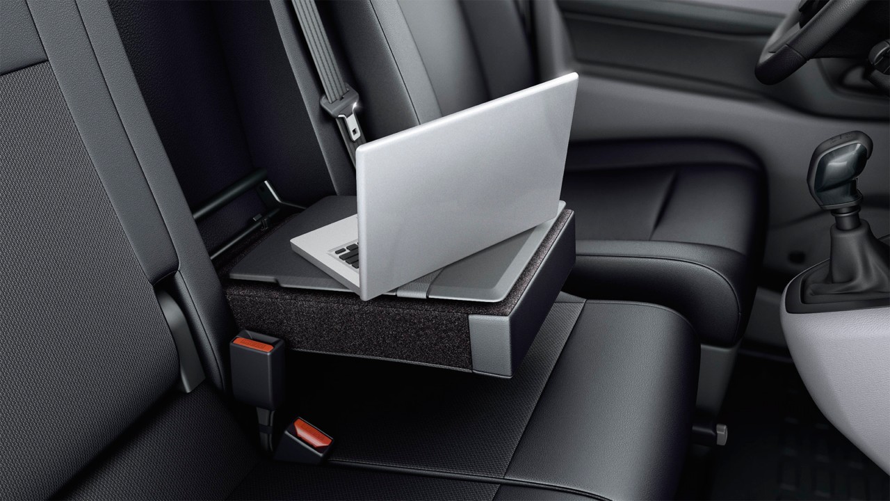 Toyota Proace interior laptop on seat