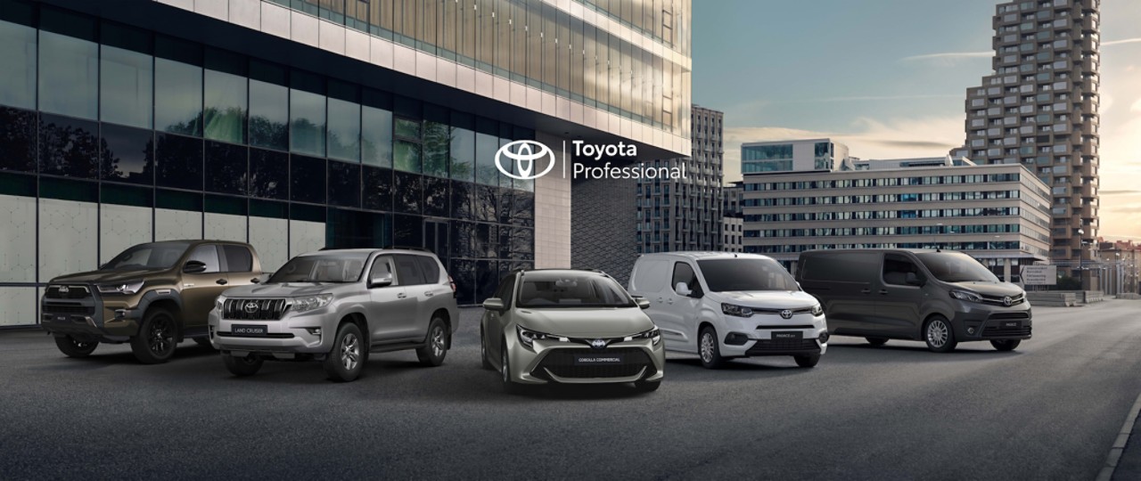 Toyota vehicles parked next to building