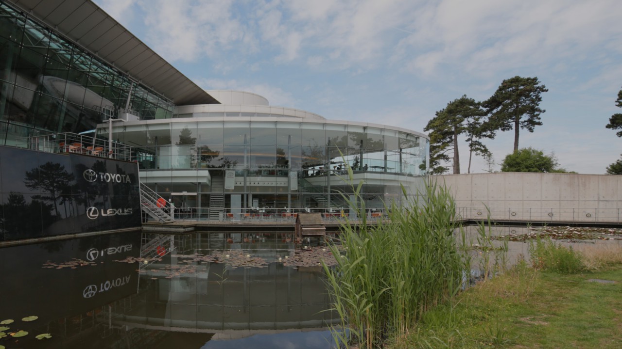 Toyota head office in the UK outside pond