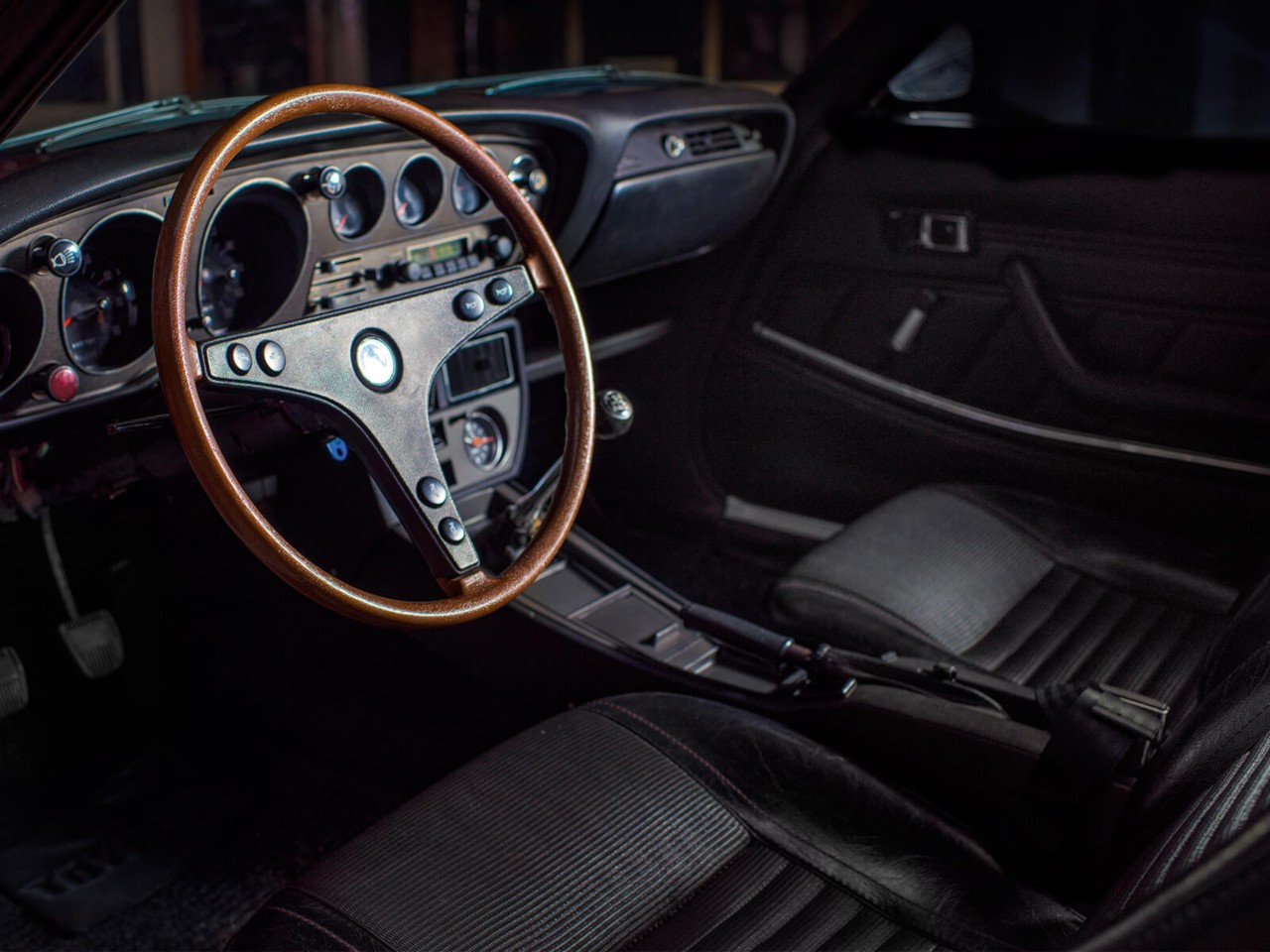Toyota Celica steering wheel close up
