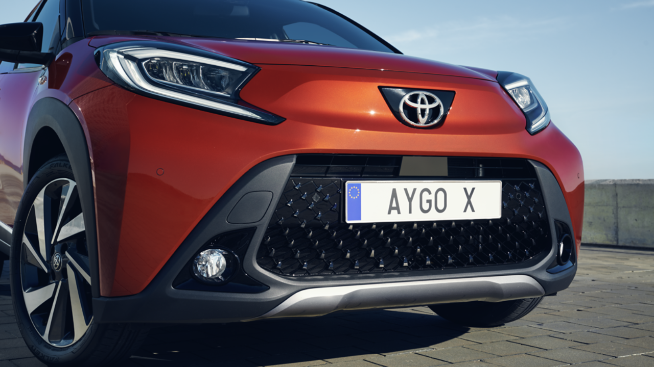 Toyota Aygo X being driven on a street