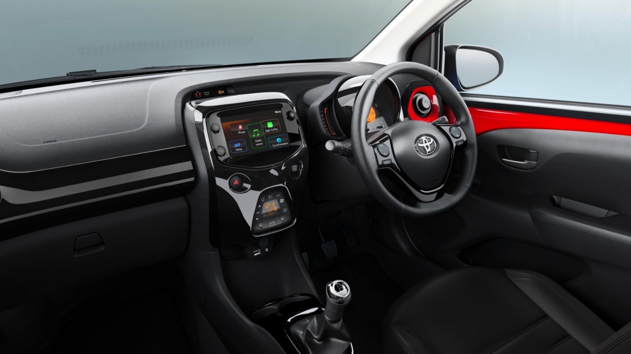 Front interior of Toyota Aygo