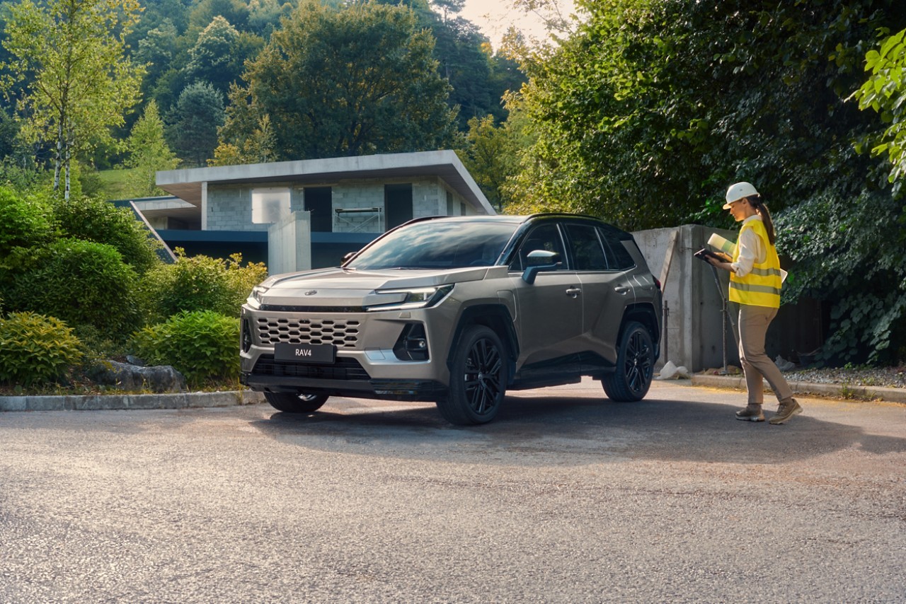 Toyota RAV4 parked outside house