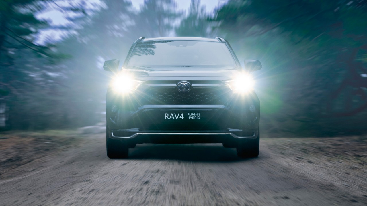 Toyota RAV4 Plugin with headlights on
