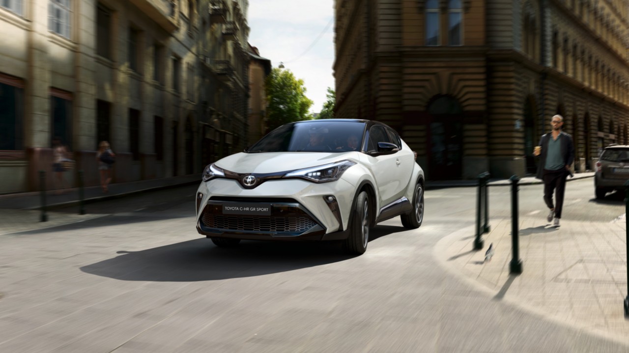 Toyota C-HR driving along a road