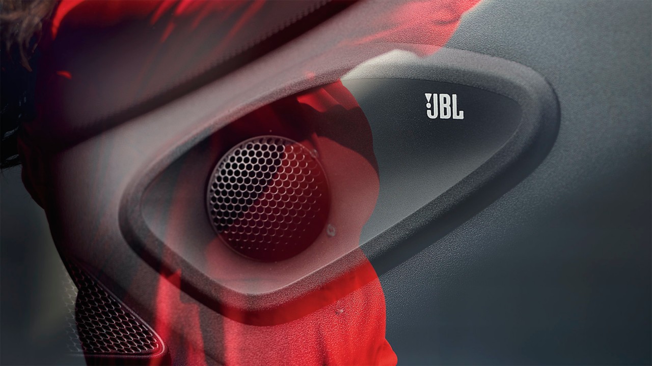 Close up of Toyota Yaris JBL sound system